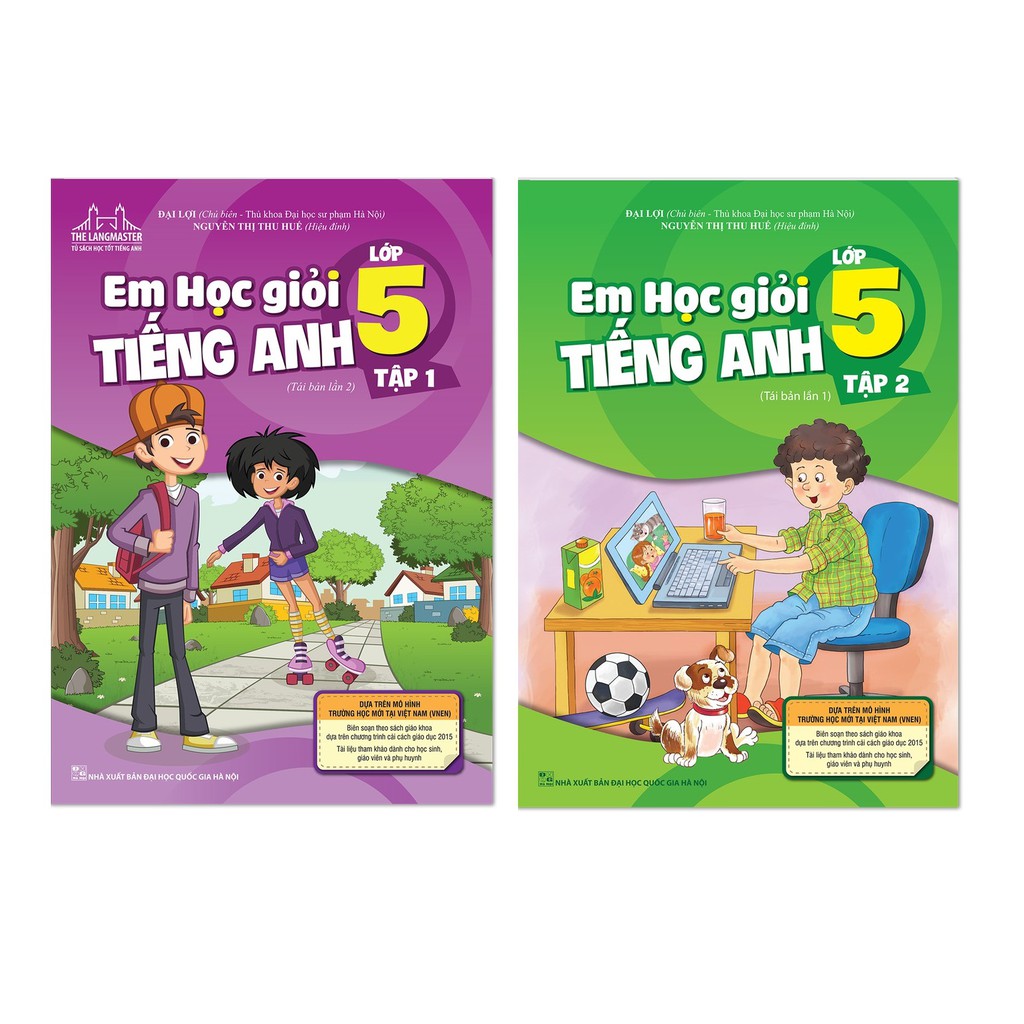 Sách - Combo Em học giỏi tiếng Anh lớp 5 Có mã cào sau sách thay cho CD (Tái bản 2020 có sửa chữa bổ sung trọn bộ 2 tập)