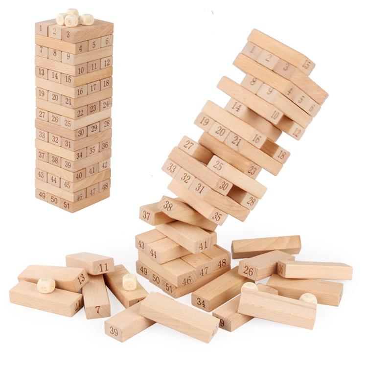 Rút gỗ số cỡ lớn + kết hợp xếp hình domino ️FREE SHIP️ 100% gỗ tự nhiên đặc chắc, con tha hồ chơi rút gỗ, xếp hình