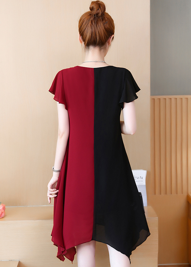 Đầm suông trung niên phối màu D3027D