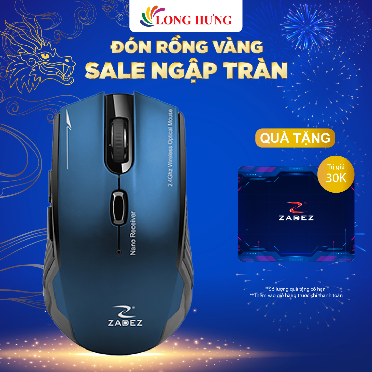 Chuột không dây Zadez M-338 - Hàng chính hãng