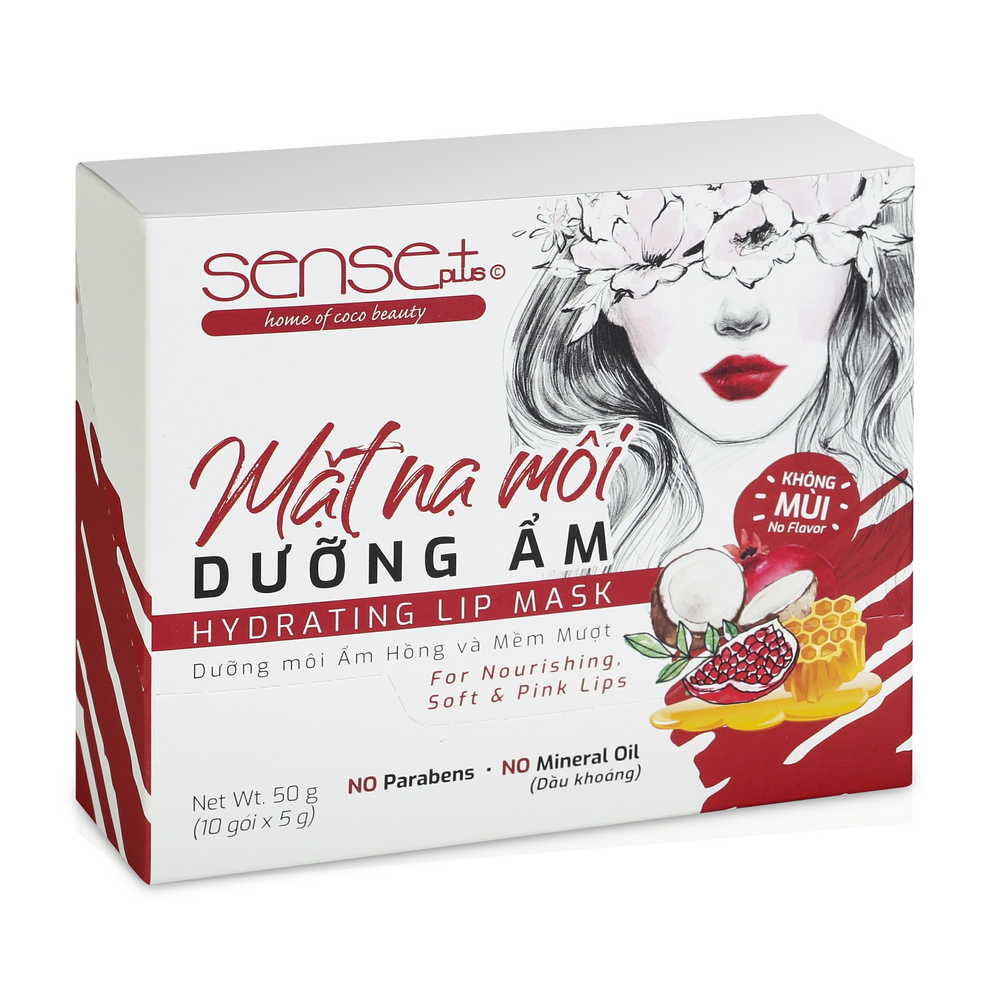 COMBO 10 SON DƯỠNG MÔI NAKED KISS BALM SENSE PLUS HƯƠNG DÂU + TẶNG HỘP MẶT NẠ MÔI