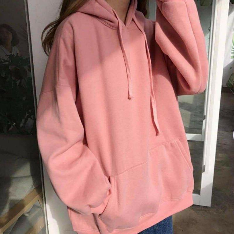 Áo hoodie nỉ trơn màu cam loại 1, áo đôi nam nữ thu đông cao cấp