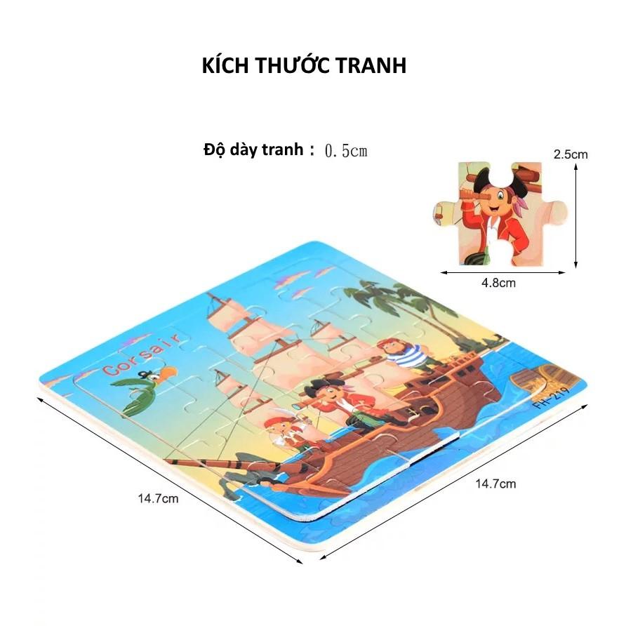 ĐỒ CHƠI XẾP HÌNH GỖ PUZZLE 16, 20 MIẾNG CHO BÉ LOẠI ĐẸP