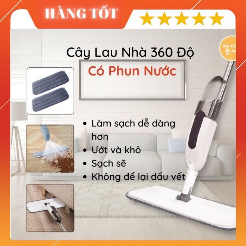 Cây Lau Nhà Phun Sương Thông Minh - Chổi Lau Nhà Phun Sương 2In1 Xoay 360 Độ