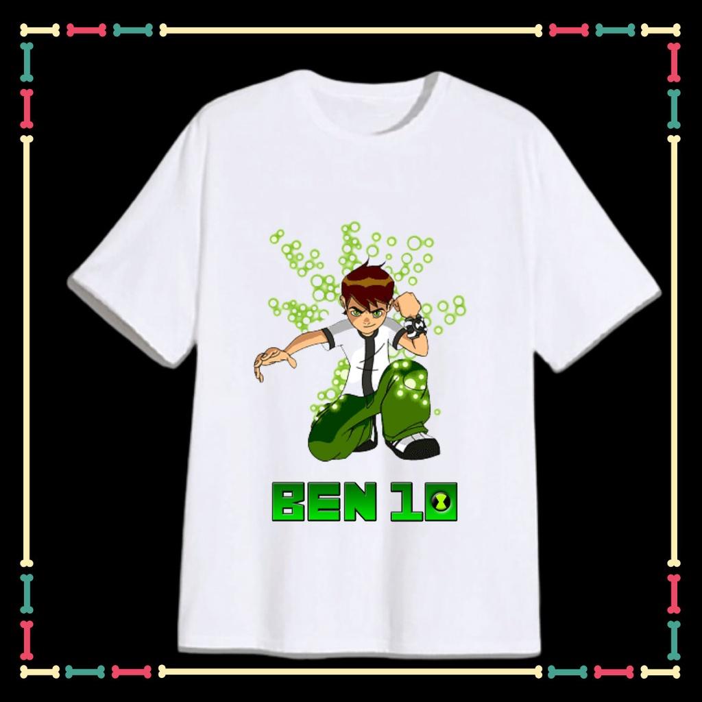 Áo Phông Benten Ben10 tay ngắn cổ tròn cho trẻ em Vải thun Thái co giãn 4 chiều