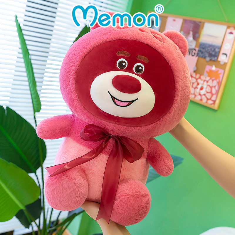 Gấu Bông Lotso Đỏ Hugging Bear Mũ Nơ 40cm - 60cm Cao Cấp Memon