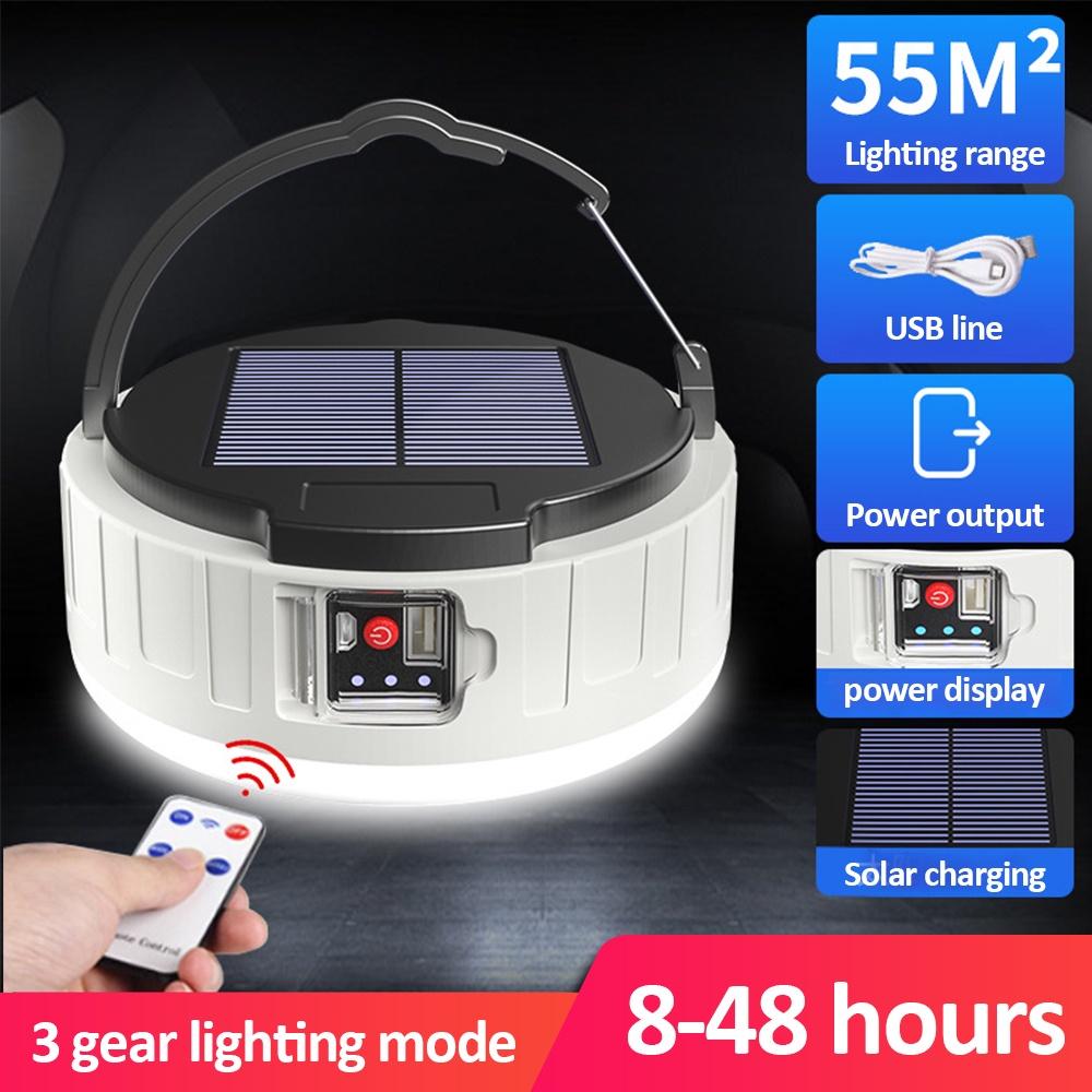 Bóng Đèn LED Năng Lượng Mặt Trời Di Động Có Thể Sạc Lại Cho Lều Trại Ngoài Trời