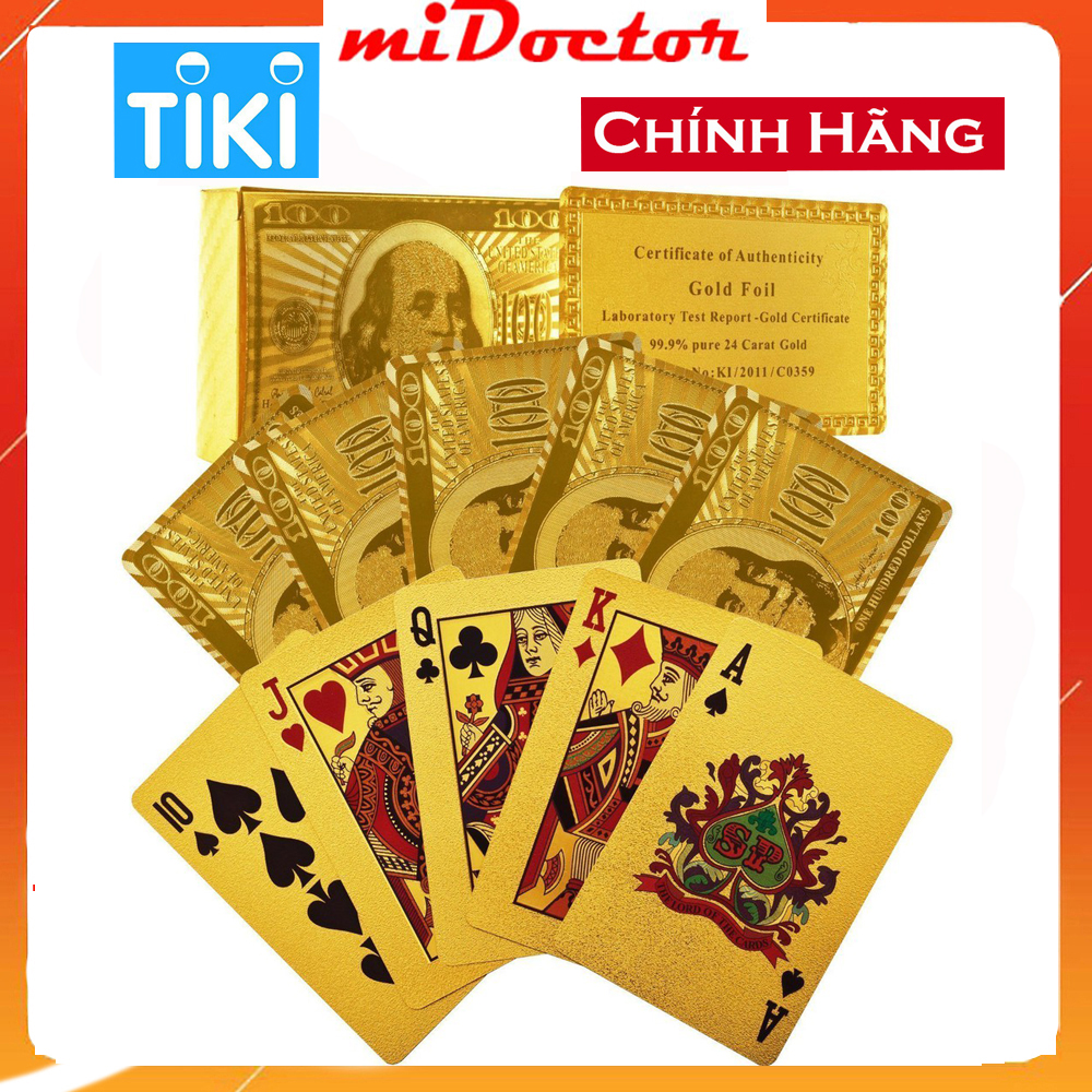 Bài Tây Mạ Vàng Cao Cấp Nhũ Vàng 24K Chính Hãng miDoctor