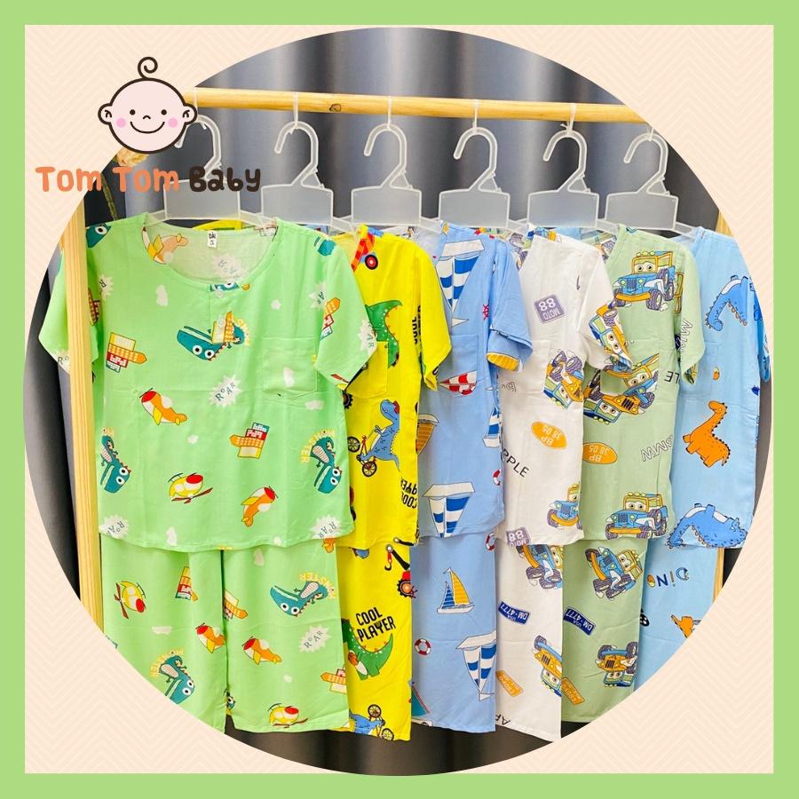 Bộ Quần áo Tole lanh Bé Trai | Mẫu Tay Ngắn,Quần Dài cài 2 nút trước |Size 2 -12 cho bé 7-35kg| Chất vải lanh loại 1