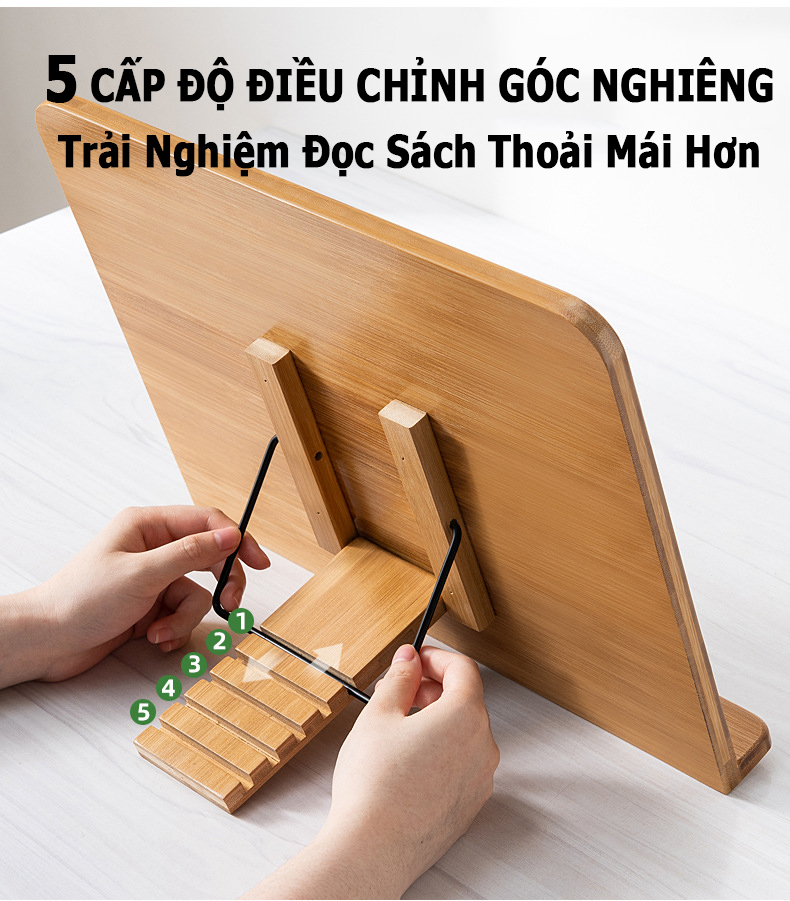 Giá Kẹp Đọc Sách Đứng Chống Cận Thị; 5 Mức Điều Chỉnh Chiều Cao; Giá Đỡ Điện Thoại, Máy Tính Bảng Để Bàn