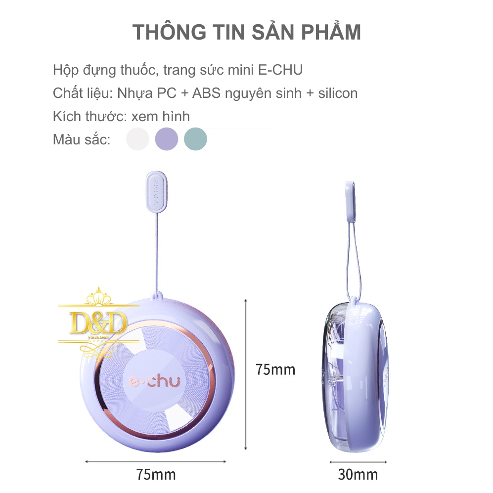 Hộp đựng thuốc, trang sức E-Chu 4 ngăn thiết kế xoay tiện lợi