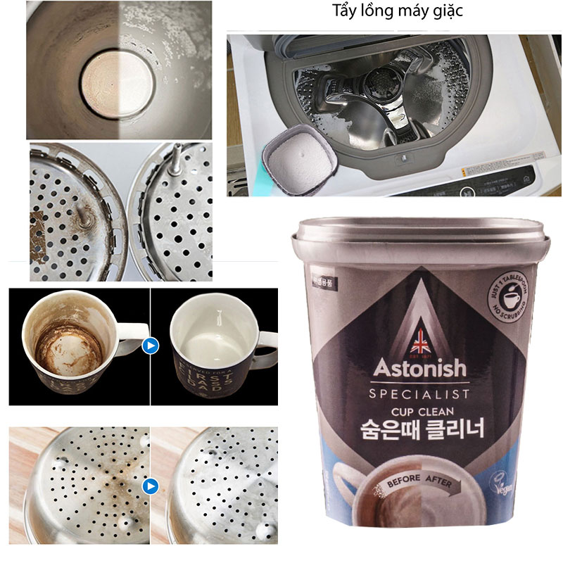 Bột tẩy đa năng vệ sinh lòng máy giặc thông cầu cống tẩy sáng nữ trang Astonish từ Anh C9630 350g