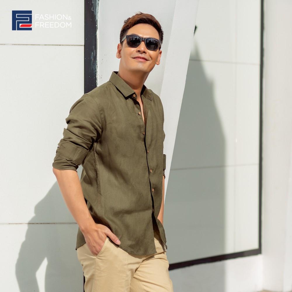 Áo Linen Xanh Rêu F2 Fashion & Freedom