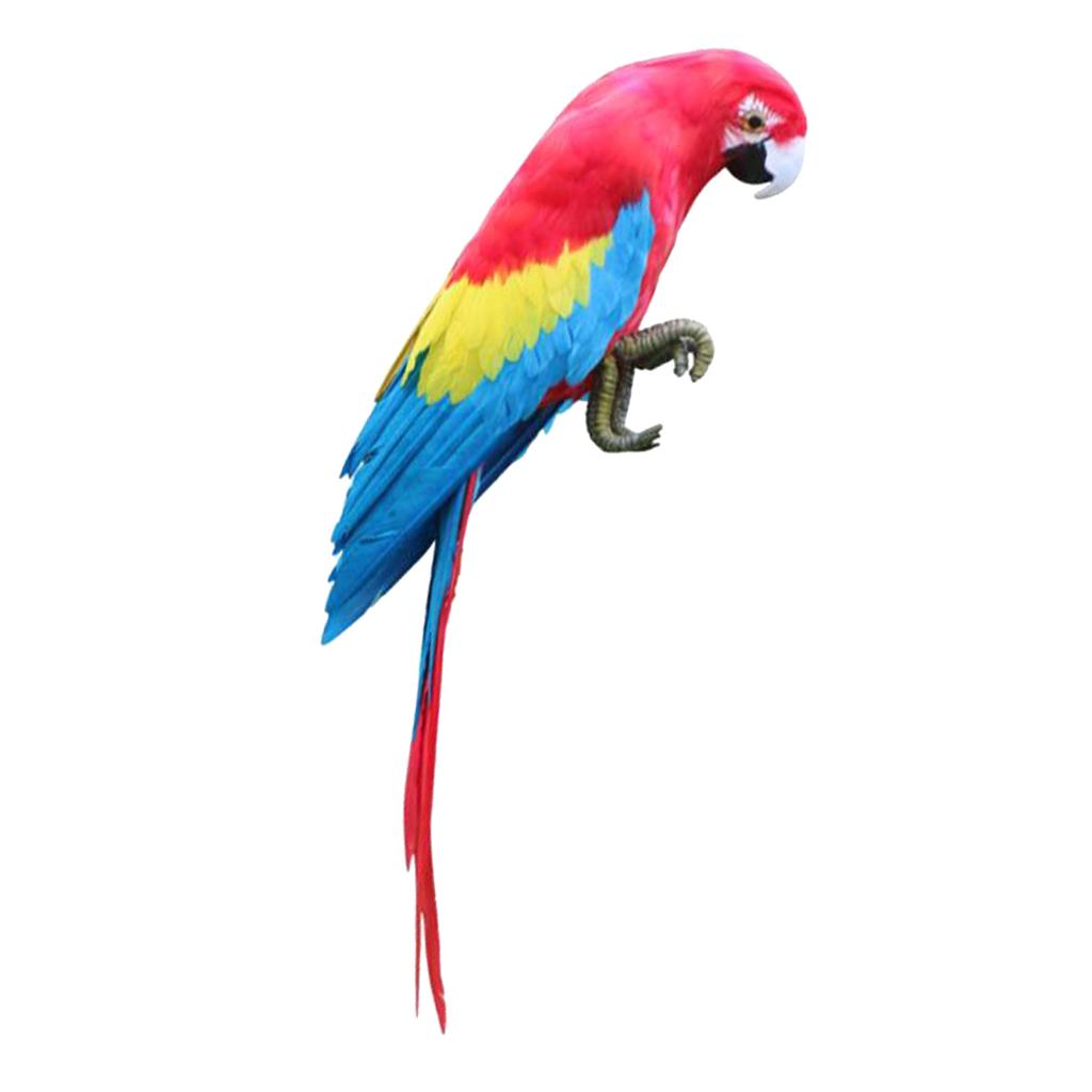 Parrot Ornament Feathered Bird Animal Figurine Garden Lawn Yard Tree Decor