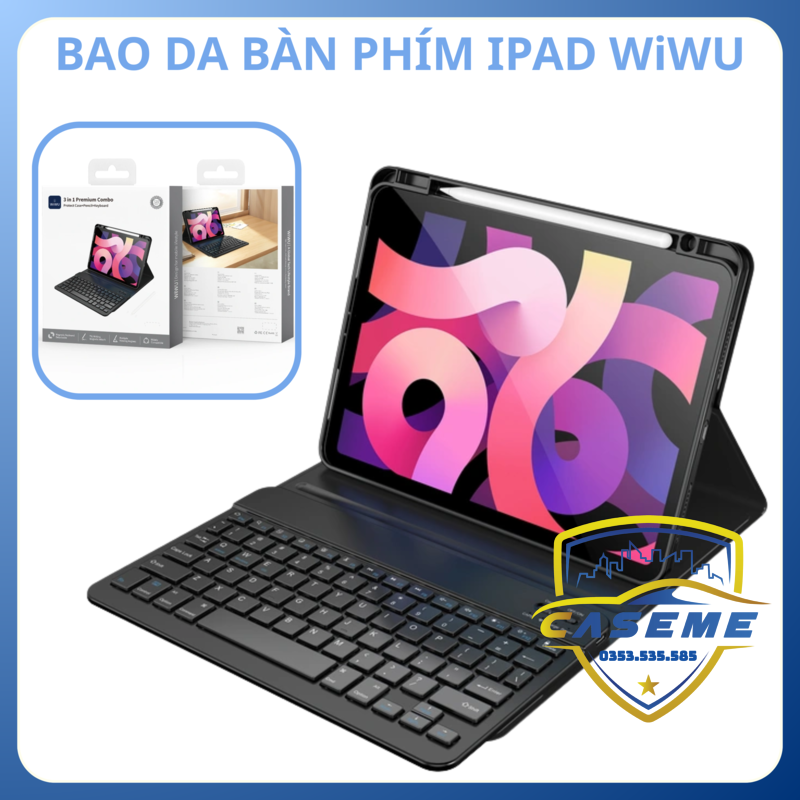 Bao da bàn phím iPad Gen 11 A16 2025 Wi Wu MK-006 – 3 trong 1 kèm bút cảm ứng - Hàng chính hãng