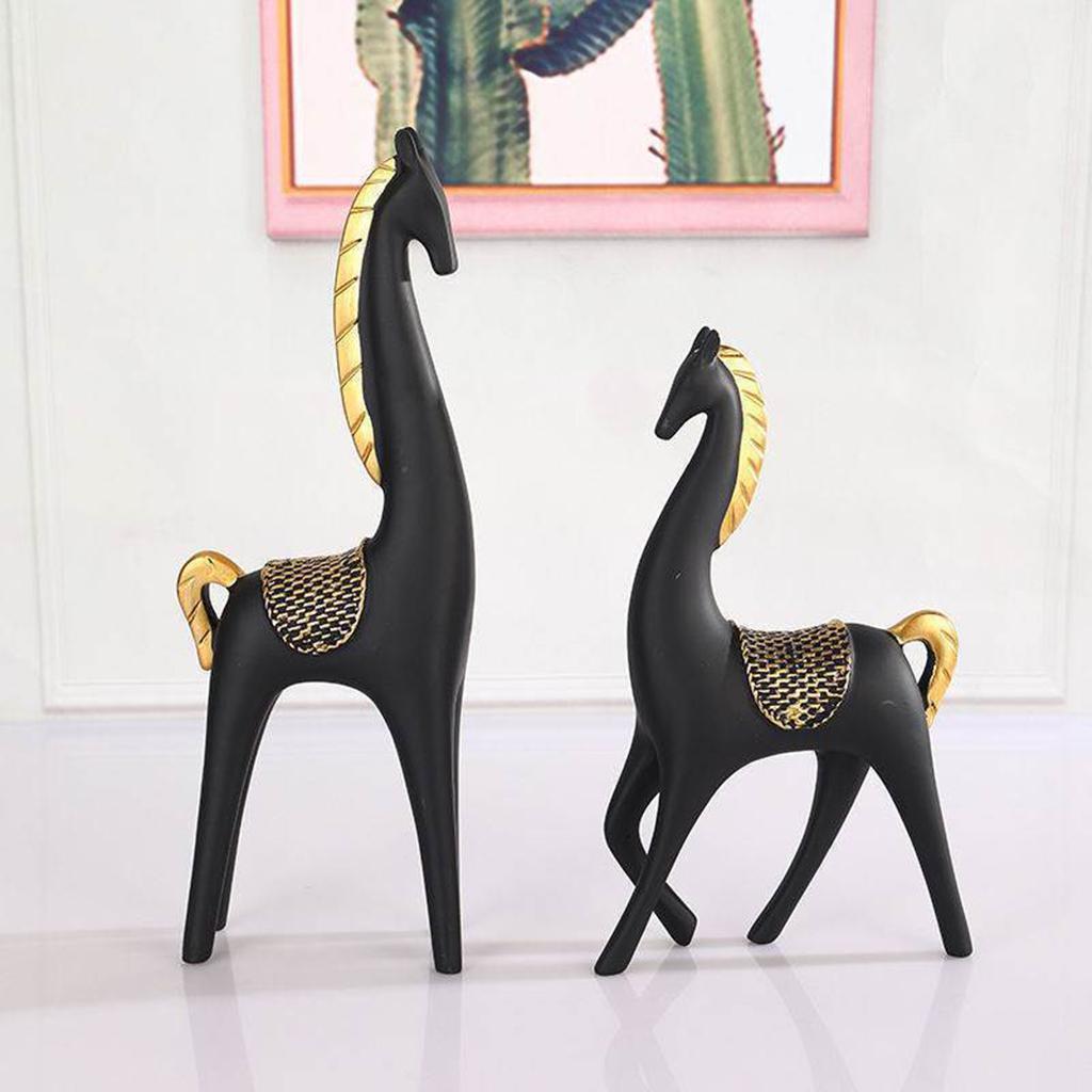 2x Animal Statue Resin Figurine Sculpture Home Ornament