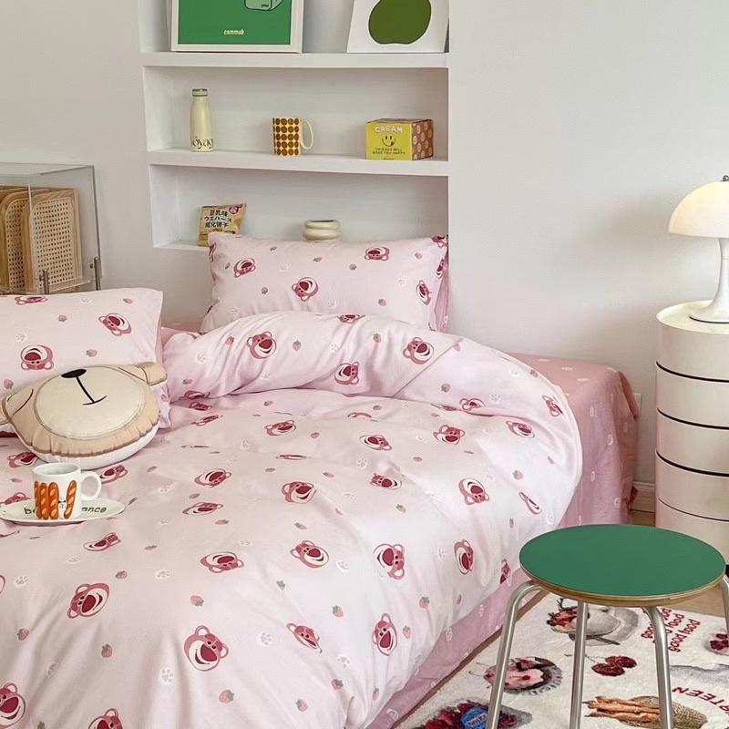 Set Cotton Living Hàng Nhập Khẩu 100% cotton Gấu Đỏ Đáng Yêu