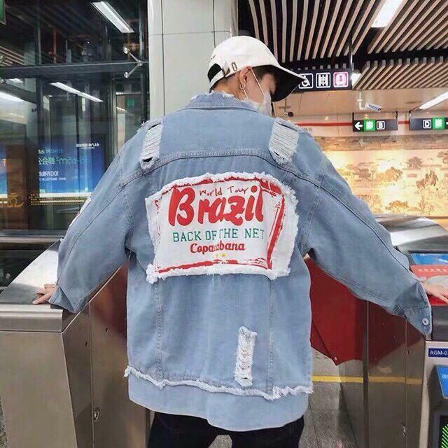 Áo khoác jean nam King168 , áo khoác bò cao cấp AK08