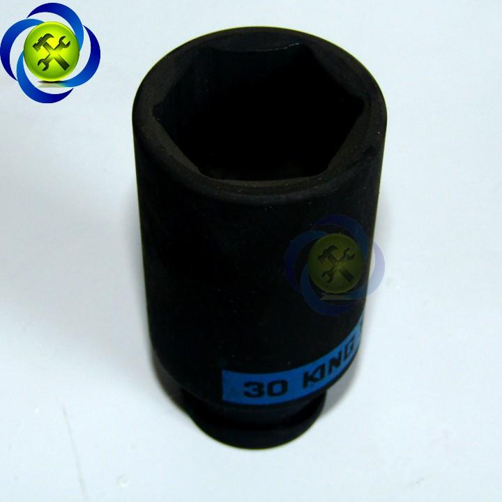 Tuýp đen dài 30mm Kingtony 443530 loại 1/2 6 cạnh dài 80mm