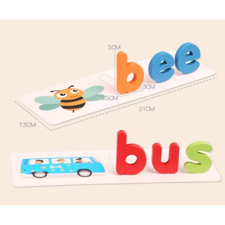 Bộ trò chơi xếp chữ theo hình bằng tiếng anh cho bé SPELLING GAME - BOBABO