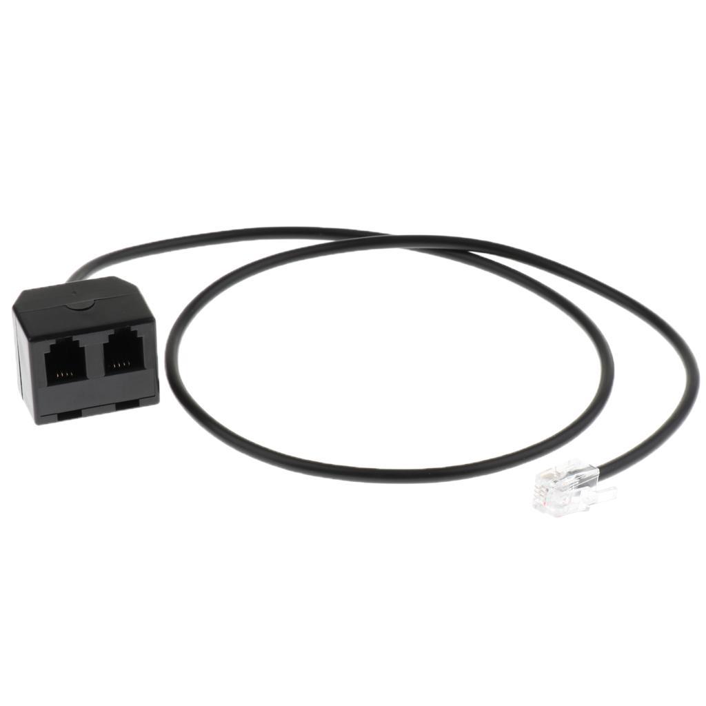 2 Female to 1 Male 4P4C Converter Adapter Cable 25cm/0.8ft