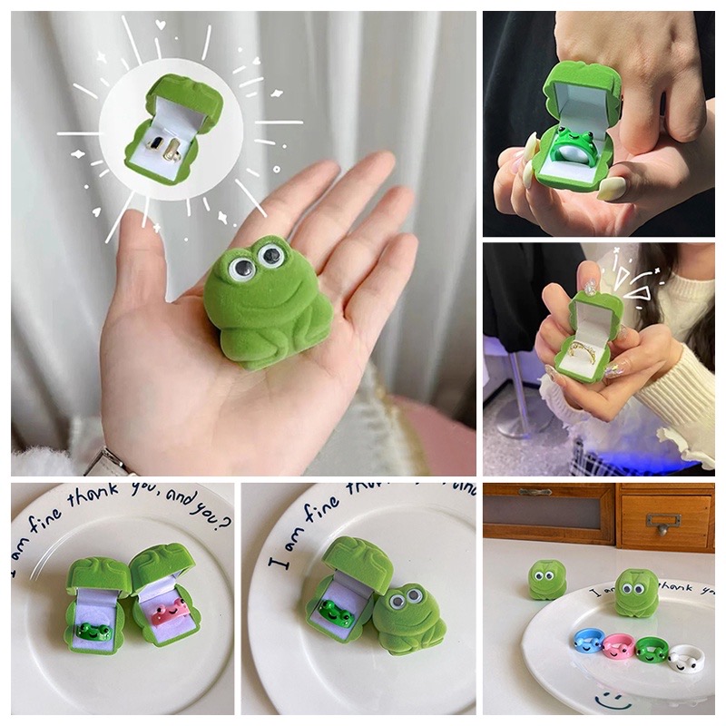Hộp Đựng Nhẫn,Trang Sức Hình Chú Ếch Hoạt Hình Xinh Xắn