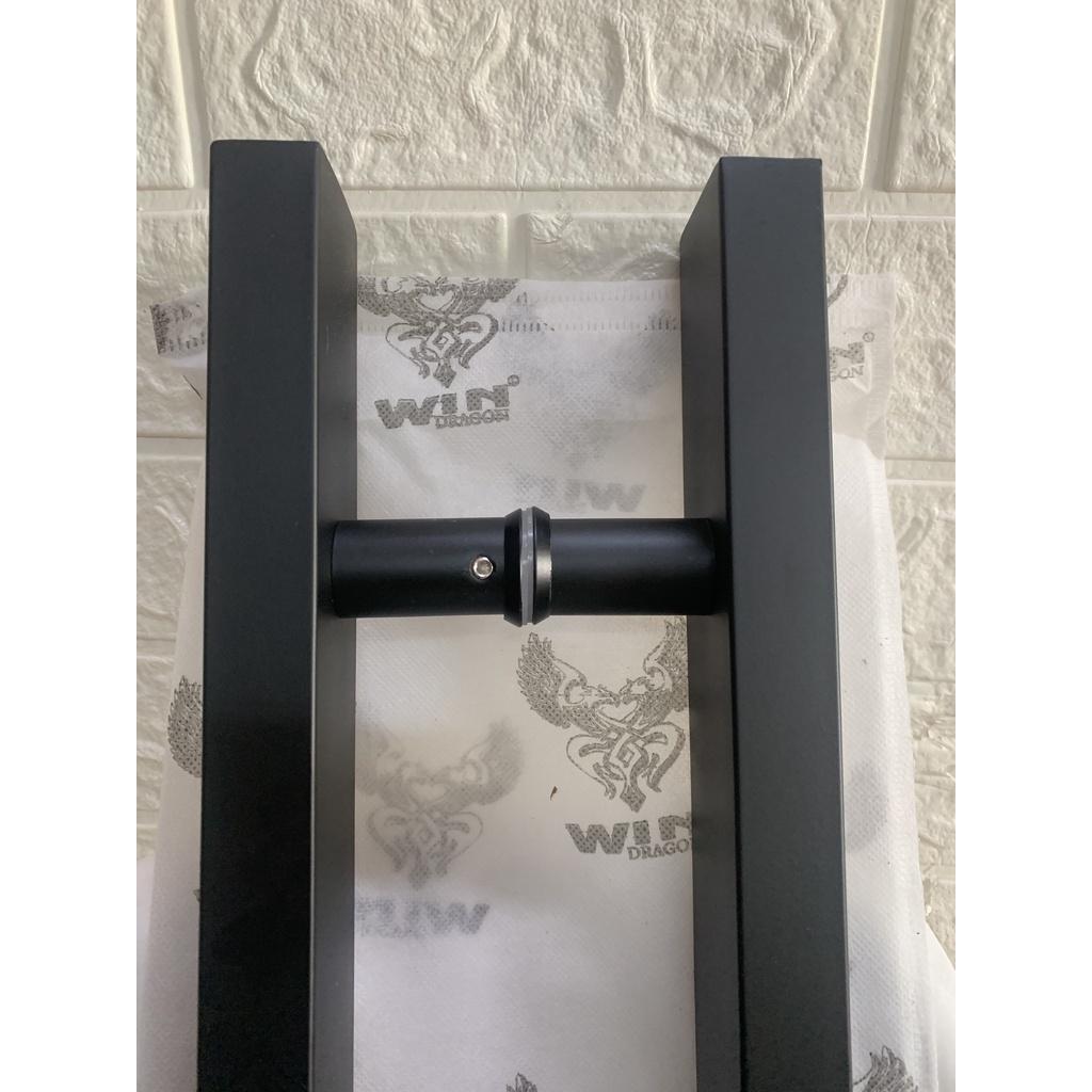 Tay Nắm Cửa Kính Cường Lực, Cửa Nhôm - Nắm Cửa Vuông Đen 304