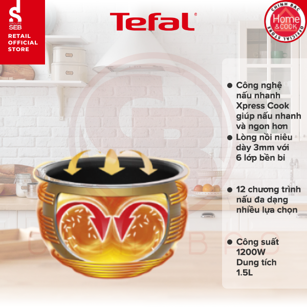 [Tefal] Nồi cơm điện tử cao tần Tefal RK762168 - Hàng chính hãng