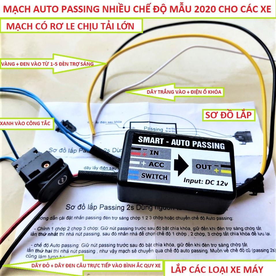 Mạch cảm ứng xuyên nhựa đèn trợ sáng bi cầu 2 màu passing 3s  Smart tự động 4 chế độ mẫu mới loại tốt