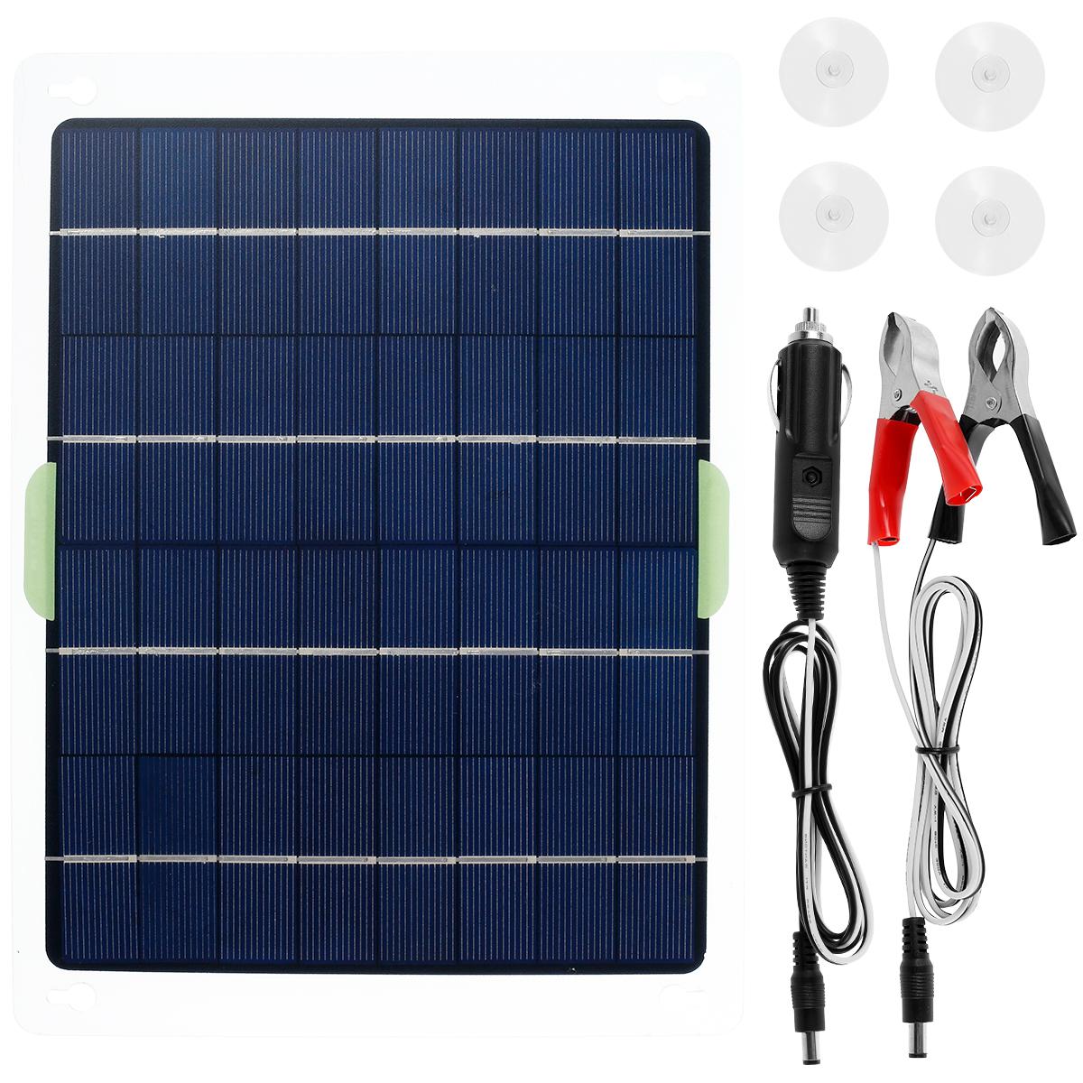 Bảng điều khiển năng lượng mặt trời di động 10W 20V Bộ sạc nhỏ giọt năng lượng mặt trời không thấm nước Bộ sạc pin với 4 giác hút PVC cho ô tô thuyền Ô tô RV Màu sắc: đen