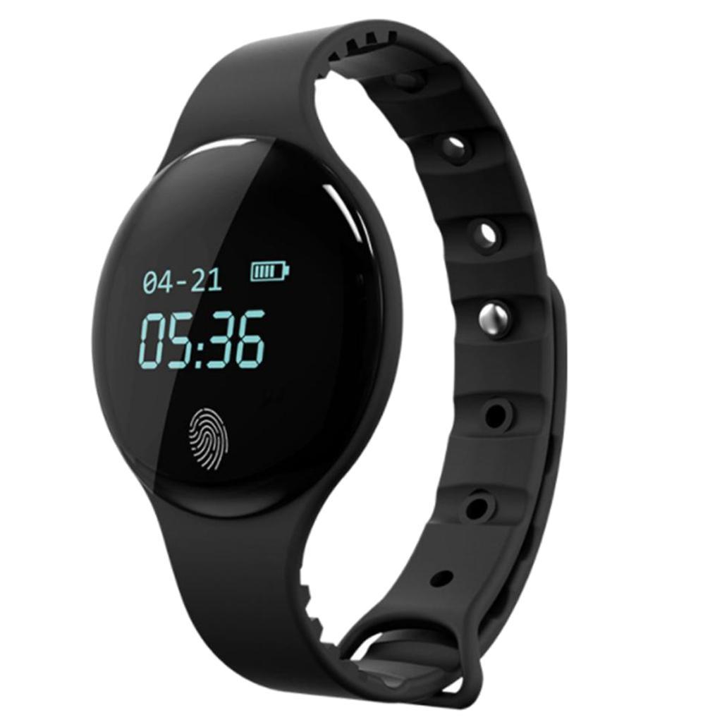Bluetooth Smart Band Watch Fitness Tracker Bracelet Heart Rate Steps Black