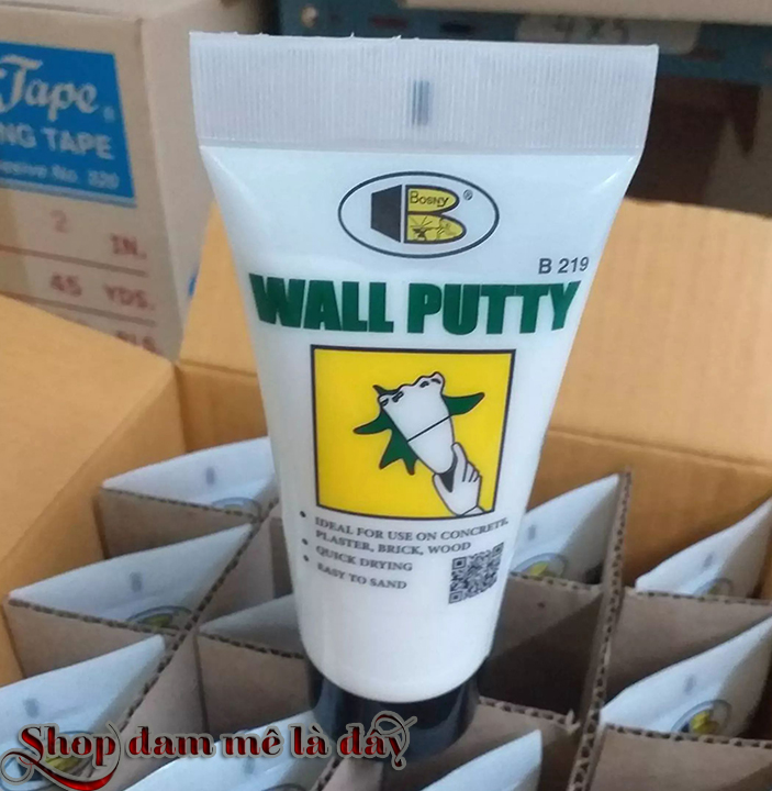 Tuýp Keo Trám Sửa Chữa, Xử Lý Vết Nứt Khe Hở Trên Tường chống thấm nước wall putty Bosny 320g Cao Cấp - Thái Lan