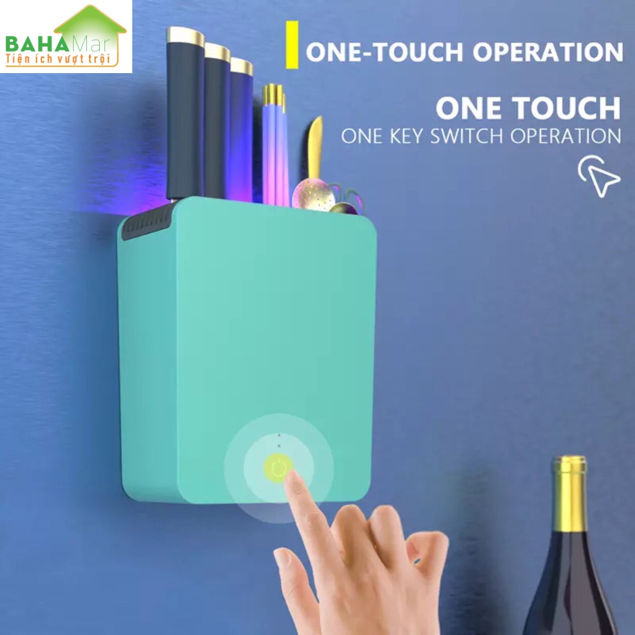 HỘP TREO THÔNG MINH KHỬ TRÙNG DIỆT KHUẨN CHO DAO, KÉO, ĐỒ BẾP "BAHAMAR"