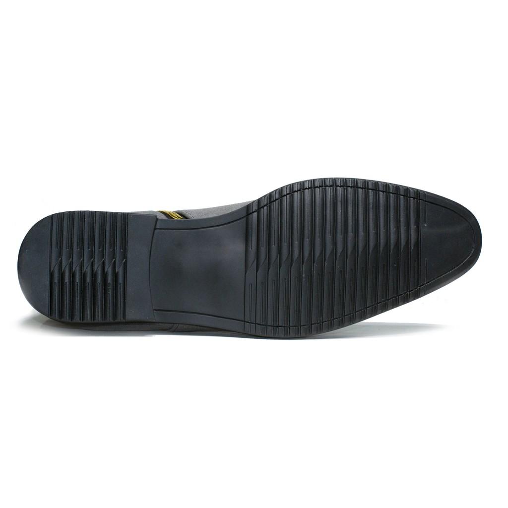 Giày Chelsea Boot Nam Cổ Khóa Rất Dễ Xỏ Da Búc Màu Xám Cực Đẹp - CB521-bucxamkhoa(VT)-Kèm Vòng tay Phong Thủy