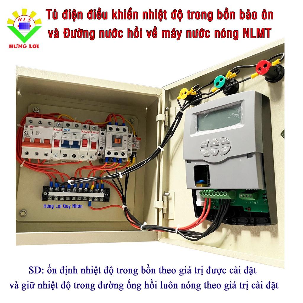 Tủ điện điều khiển nhiệt độ trong bồn bảo ôn tích hợp điều khiển nước lạnh hồi về bồn Máy Nước Nóng Năng Lượng Mặt Trời