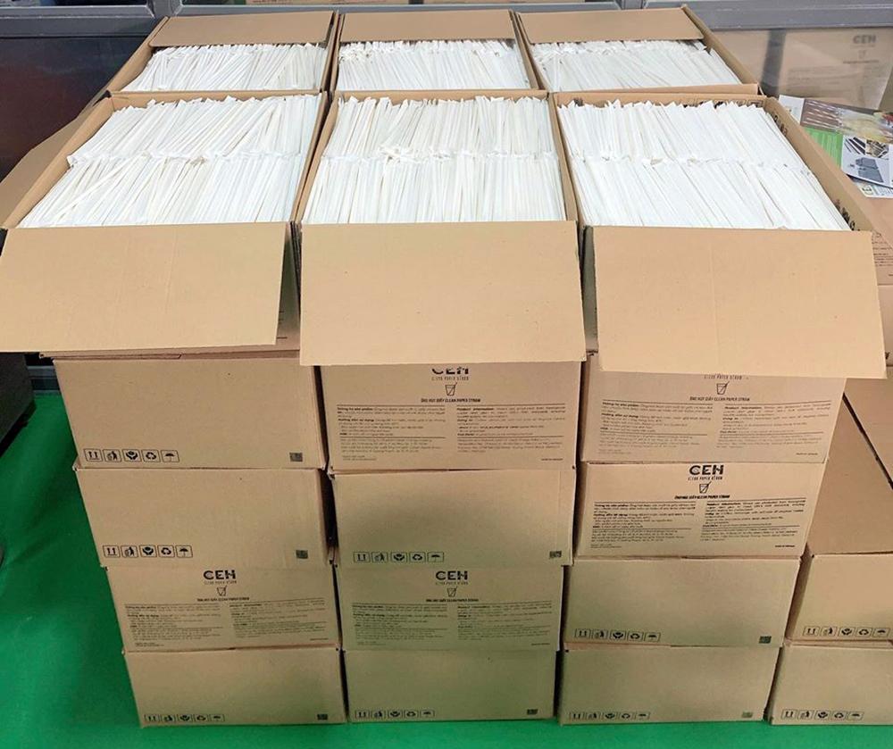 2500 ống hút màu trắng 6x197mm Clean paper straw dùng uống cà phê nước ngọt