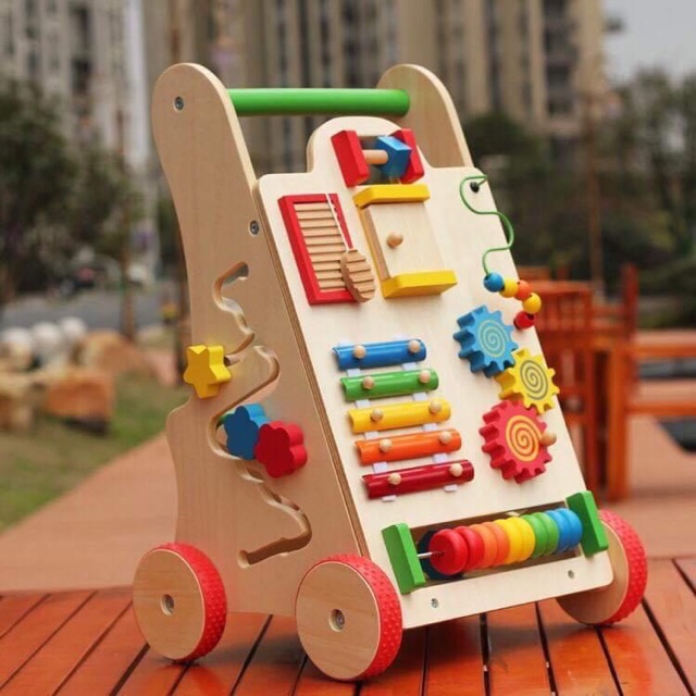Bộ đồ chơi gỗ đa năng kết hợp xe đẩy