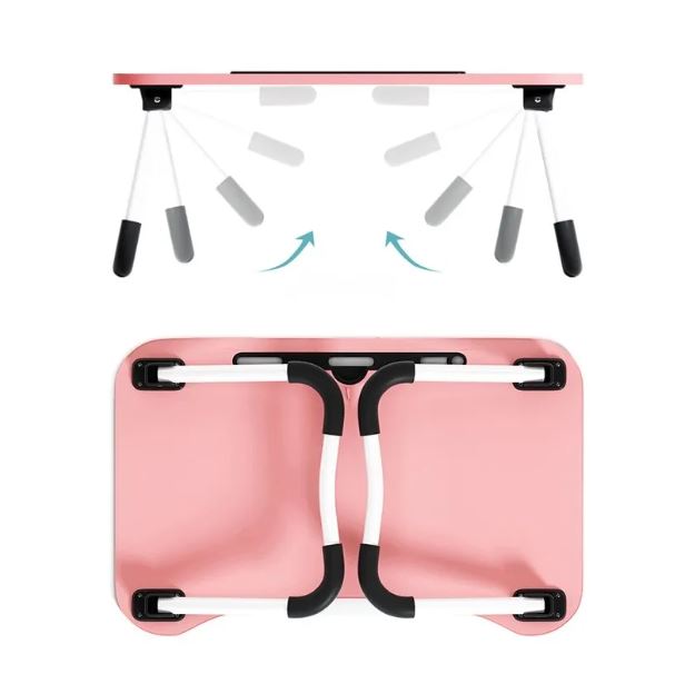Bàn học gấp gọn có khe để ipad điện thoại chân gập chống trượt tiện dụng - BHG (Giao màu ngẫu nhiên)