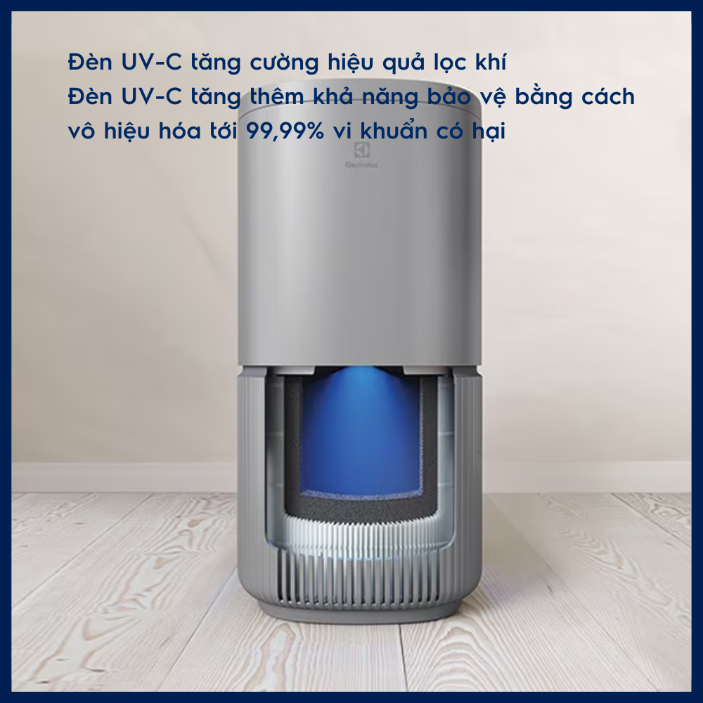 Máy lọc không khí Electrolux EP53-46UGA 40W - Lọc 5 bước, Vận hành êm, Làm sạch nhanh không khí, Phù hợp phòng đến 52 m² - Hàng Chính Hãng