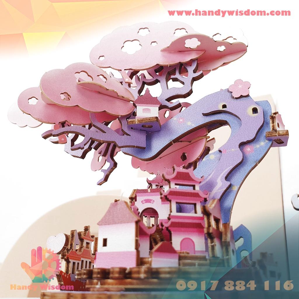Mô hình hộp nhạc gỗ - Thành phố mộng mơ - Robotime Whale Dream AMU06