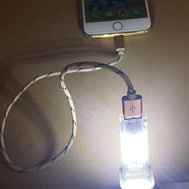Đèn đọc sách mini 12 bóng LED 2 mặt sạc USB