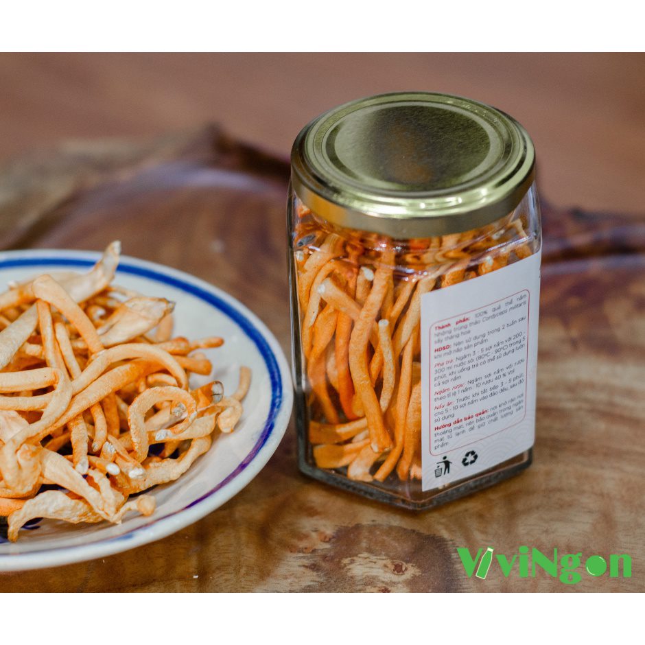 Nấm nhộng trùng thảo Cordyceps militaris loại 1 sấy thăng hoa 10g, dược chất cao, đông trùng hạ thảo, vivingon, medifun