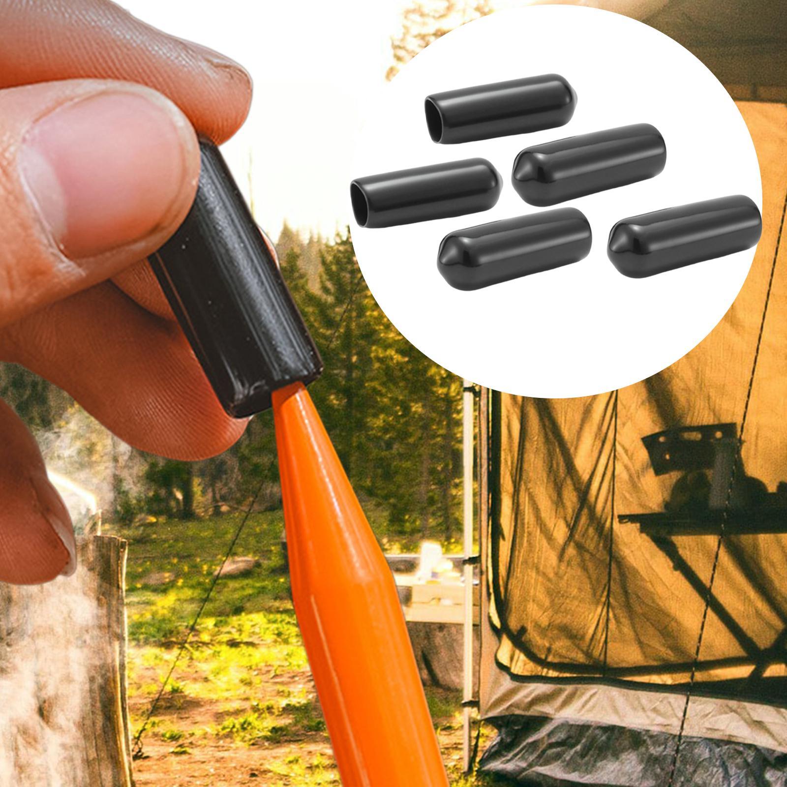 5Pcs 8mm Screw Covers Protection Sleeve Elastic Fittings Portable Thread Replacement Compact End Caps for Ground Nail Camping Bolts Outdoor