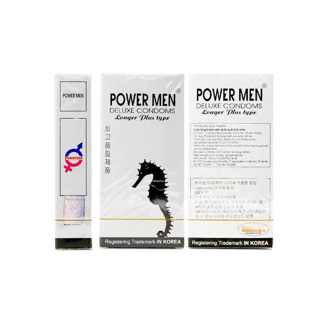 Bao Cao Su Kéo Dài Thời Gian Cá Ngựa Power Men Longer Plus Type (H12) - 100% Hàng Chính Hãng - Che Tên Sản Phẩm