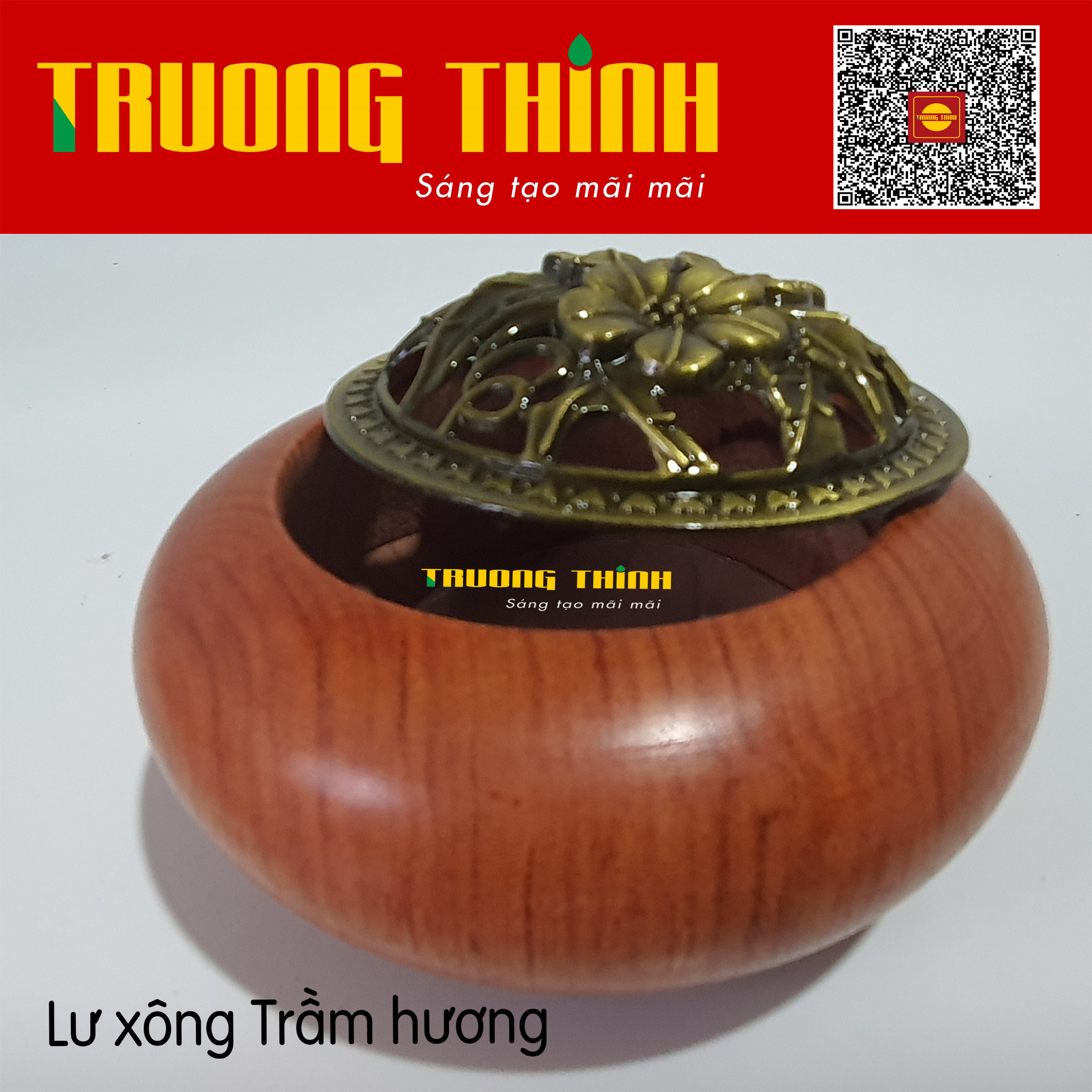 Lư Xông Đốt Trầm Thờ Cúng Gỗ Hương Tự Nhiên Cao Cấp Trường Thịnh