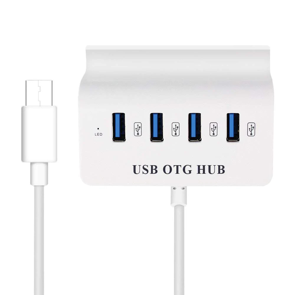 Hub OTG Chia 4 Cổng USB Đầu Type C Có Giá Đỡ Điện Thoại Cao Cấp AZONE