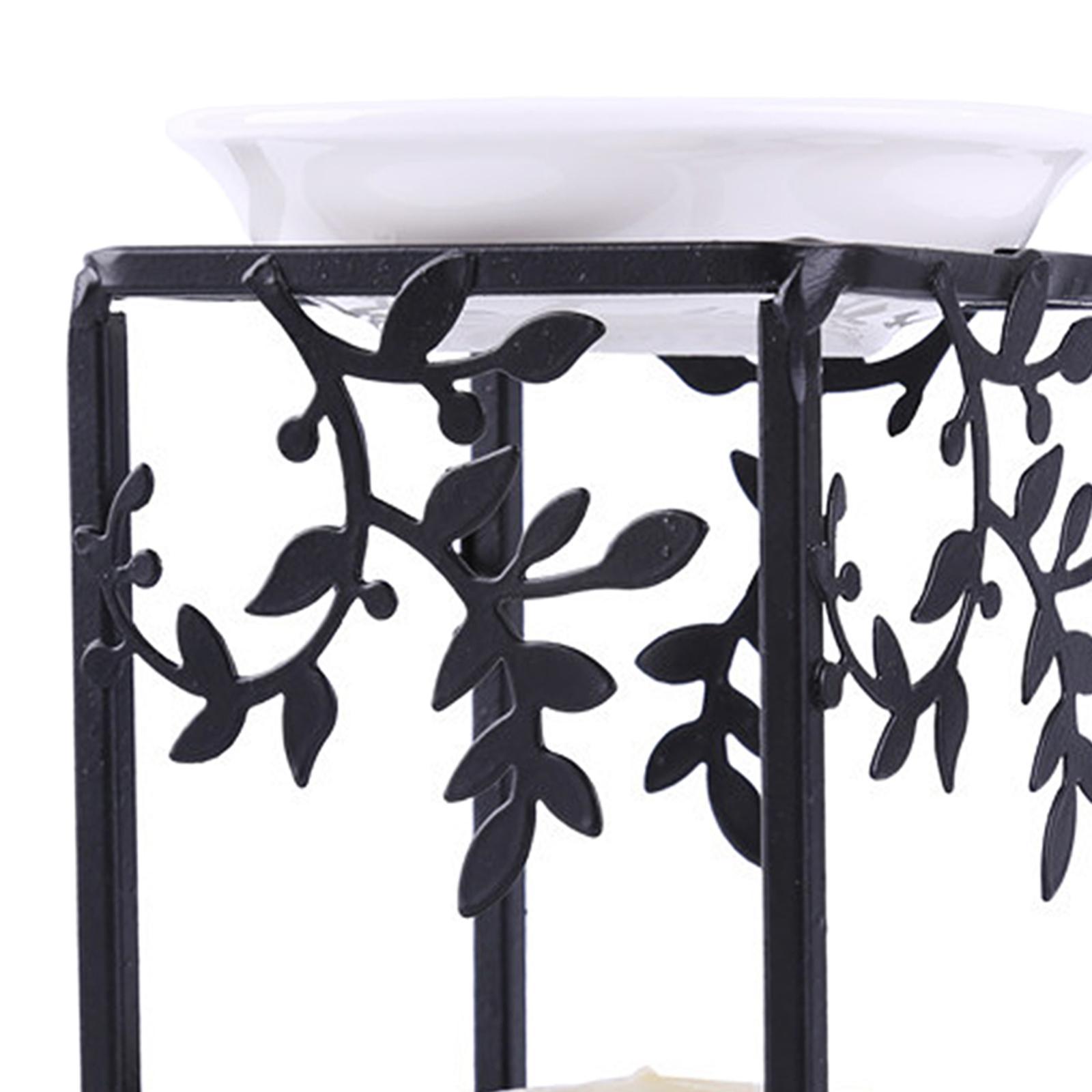 Tealight Candle Holder Essential Melt Fragrance Oil Burner Warmer Black