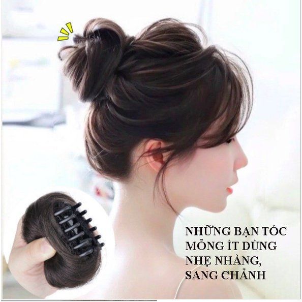 Kẹp tóc giả xoăn, búi tóc tròn tiện lợi sang chảnh Hàn Quốc TG22