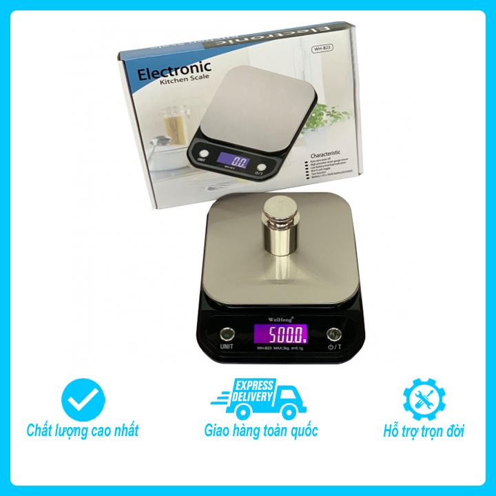 Cân điện tử nhà bếp WH-B23 1kg/0.1g, sản phẩm dùng để định lượng thành phần thức ăn, cafe, nguyên liệu