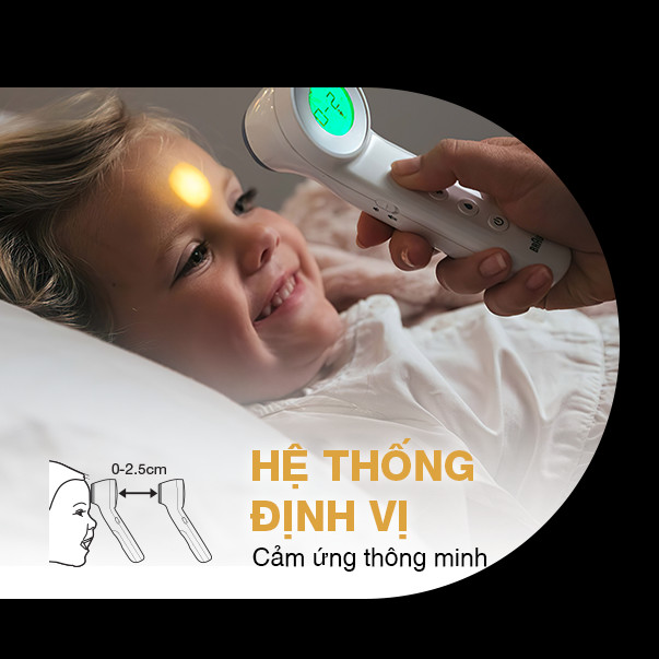 Nhiệt kế hồng ngoại đo trán Braun BNT400WE chuyên biệt cho từng độ tuổi